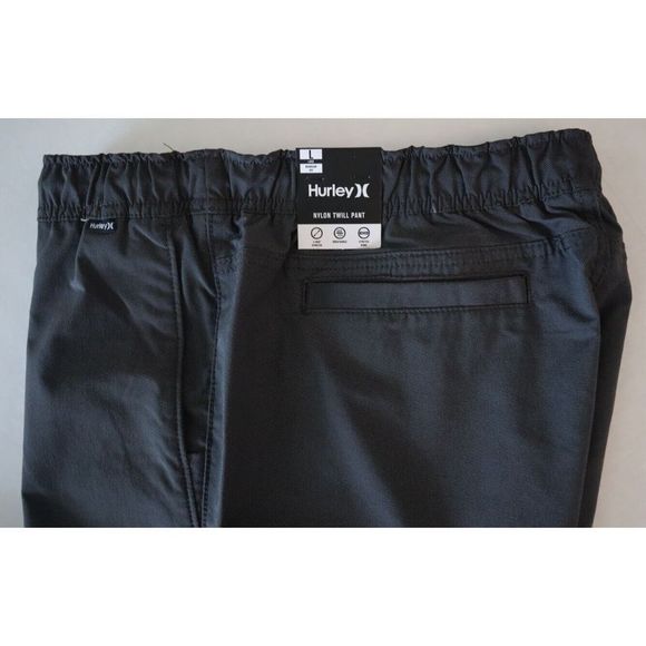 Hurley HFA21VMB 02546 Men's Sz L Dark Stone Gray Nylon Stretch Twill Joggers $60 - Picture 4 of 10
